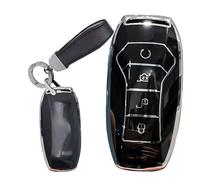 WUZUTU Carcasa ligera para llave compatible con BYD Han Ev Tang Dm Qin Plus Song Pro Max Yuan Generation Atto3 Hebilla E-Seed GT Premium TPU protección completa llavero con llavero, negro