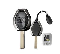 WUZUTU Carcasa para llave de coche con marco de metal, compatible con BMW Serie 3 E46 X3 E83 Z8 E52 Z4 E85 5er 2003 325i 330i Z4 3005 E60 M5 resistente a los arañazos llavero accesorios B
