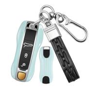 WUZUTU Carcasa rígida para llave de coche ABS compatible con Porsche Cayenne Panamera 911 Taycan 2020 2021 2022 2023 2024 funda protectora para llaves accesorios funda para llaves B azul