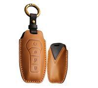 WUZUTU Funda de cuero inteligente para llave de coche compatible con BYD Han Ev Tang Dm Qin Plus Song Pro Max Yuan Generation Atto3 Hebilla E-Seed GT cosido a mano protección completa soporte para
