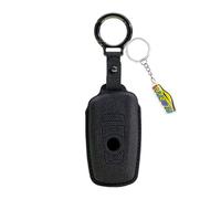 WUZUTU Funda de cuero para llavero de coche compatible con BMW Serie 1 2 3 4 5 6 7 Series X3 X4 M2 M3 M4 M5 M6 F12 F20 F21 F22 F25 F30 F31 GT3 F15 2025 cosido a mano Llavero con 4 botones Negro