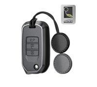 WUZUTU Funda de metal para llave de piel, accesorio compatible con Honda Jazz Cross Accord Insight Civic City Odyssey 2015 2016 funda protectora plegable caja llave carcasa protección 3 botones gris