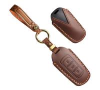 WUZUTU Funda de piel de vaca suave para llavero inteligente de coche, compatible con Geely Geometry C 2024 Coolray X6 X7 EX7 Emgrand Global Kulrey Hawk GX5 GX7 Okavango GC llavero impermeable con 4