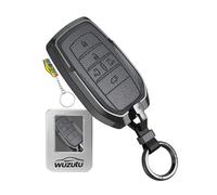 WUZUTU Funda de piel para llave compatible con Toyota BZ4X RAV4 PHEV Hilux 2025 CHR Corolla Aygo X Prius para Mazda 2 Hybrid resistente a los arañazos impermeable llavero de vehículo C gris claro