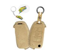 WUZUTU Funda de piel para llave de coche compatible con Audi A3 A4 A6 A8 Quattro S4 S6 RS3 RS4 RS6 R8 TT TTS Seat cosida a mano suave protección completa carcasa marrón