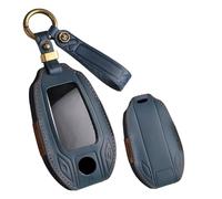 WUZUTU Funda de Piel para Llave de Coche, Compatible con Pantalla LCD de BMW, 5, 7, 6, 8, i8, i12, i15, 740i, 528Li, 540Li, G01, G11, G12, G30, G31, Accesorios, Llavero, Color Azul
