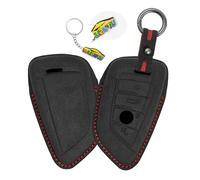 WUZUTU Funda de piel para llave de coche con llavero compatible con BMW I4 M50 X1 X3 X5 X6 530 425i 430i M240i 2022 2023 Estuche para llaves Carcasa para llaves Accesorios para coche A-Negro