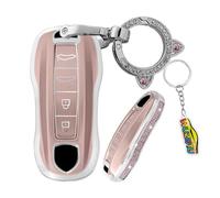 WUZUTU Funda de TPU de protección completa para llave de coche, compatible con Porsche Cayenne Coupe 2021, Panamera, Carrera, Taycan, Macan, Boxster 718, 911, 958, 2024, 2025, a prueba de caídas