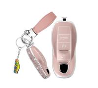 WUZUTU Funda de TPU para llave de coche compatible con Porsche Carrera 991 911 Macan Cayman 982 981 718 Boxster Panamera Funda para llave de coche sin llave Go 3 botones Rosa-1