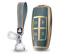 WUZUTU Funda ligera para llave de coche compatible con Genesis G70 G80 G90 GV70 GV80 GV90 2021 2022 2023 2024 TPU de alta calidad suave protección completa llavero soporte para llaves con llavero 4