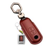 WUZUTU Funda para llave compatible con Mazda CX-3 CX3 CX-5 CX5 CX7 CX-9 CX8 2 3 5 6 Flair Scrum Key Fob Funda de piel a prueba de polvo llavero accesorios 2 botones rojo