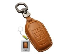 WUZUTU Funda para llave de 5 botones compatible con Toyota GR Supra Hilux 2025 Corolla Cross Aygo X Yaris 4 para Mazda 2 Hybrid Funda para llave de coche con llavero marrón