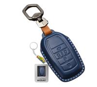 WUZUTU Funda para llave de 5 botones compatible con Toyota GR Supra Hilux 2025 Corolla Cross Aygo X Yaris 4 para Mazda 2 Hybrid Carcasa para llave de coche con llavero azul