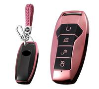 WUZUTU Funda para llave de coche compatible con BYD Han Ev Tang Dm Qin Plus Song Pro Max Yuan Generation Atto3 Hebilla E-Seed GT Práctico TPU impermeable a prueba de caídas - A rosa