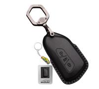 WUZUTU Funda para llave de coche compatible con Ford Explorer EV Capri EV 2025 2026 Tourneo Connect EcoBoost Titanium 2023 2024 cosido a mano cuero llavero negro