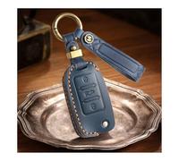 WUZUTU Funda para llave de coche compatible con VW Polo Golf 3/4 Tiguan para Skoda Fabia 1 Octavia 2 para Seat Ibiza 4 Altea, llavero regalo azul