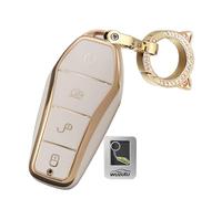 WUZUTU Funda para llave de coche, funda protectora compatible con BYD Dolphin Surf Seal U DM-i Sealion 7 Atto 2 Shark 6 Atto 3 2025 Carcasa de TPU suave accesorios llavero A Blanco