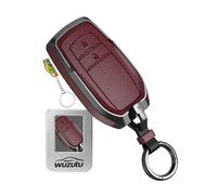 WUZUTU Funda para llave de metal y piel, compatible con Toyota Yaris Cross Hilux Corolla GR Supra Aygo X BZ4X 2025 para Subaru Solterra Llavero Accesorios A Rojo