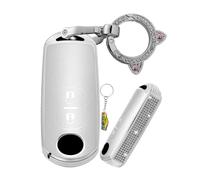 WUZUTU Funda para llave de TPU compatible con Mazda CX-3 CX3 CX-5 CX5 CX7 CX-9 CX8 2 3 5 6 Flair Scrum llavero bolsillo con llavero llavero coche bolsa 2 botones plata 1