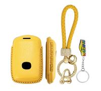 WUZUTU Funda para llave duradera compatible con Mazda Homura CX5 CX30 EV MX30 CX-5 CX-60 MX5 Miata M3 M6 piel llavero coche funda funda 4 botones amarillo