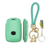 WUZUTU Funda para llave duradera compatible con Mazda Homura CX5 CX30 EV MX30 CX-5 CX-60 MX5 Miata M3 M6 piel llavero coche funda funda 4 botones cian