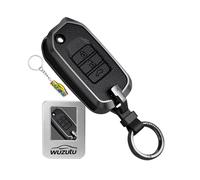 WUZUTU Funda para llave plegable con metal compatible con Honda Jazz Cross Accord Insight Odyssey Civic City 2017 2018 Funda de piel para llave Accesorios Estuche 3 botones Negro