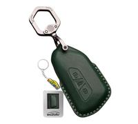 WUZUTU Funda para mando a distancia compatible con VW Multivan T7 Tiguan R-Line Golf 8 GTI GTE ID.3 ID.4 Passat B9 Crafter 2025 cuero llavero llavero verde