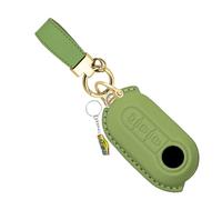 WUZUTU Funda protectora de piel para llave compatible con Fiat 500 500L Grande Punto Doblo Panda Bravo Brava para Lancia Ypsilon Delta Key Cover Regalo Verde 1