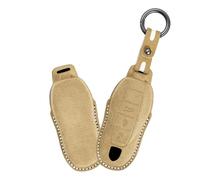 WUZUTU Funda protectora para llave de coche de piel de ante compatible con Porsche Macan Cayenne Panamera 911 918 Boxster Cayman 718 958 996 997 GT3 944 a prueba de caídas 3 botones, color marrón