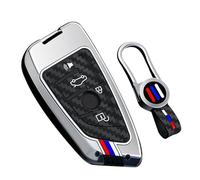 WUZUTU Funda protectora para llavero de coche para BMW Serie 1, 3, 4, 5, 6, 7, X3, X4, M5, M6, GT3, GT5, X6, X7, Z4, marco de metal, carcasa de silicona iluminada, llavero, bolsa de 4 botones, C2