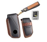 WUZUTU Key Fob Leder Cover Staubdicht Schlüsselhülle Kompatibel mit 2026 BMW 120 F70 X1 U11 U12 X5 F95 X7 G07 LCI ix i5 i7 XM xDrive Schlüssel Tasche Schlüsselbund Abdeckung Schutzhülle Schwarz