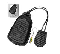 WUZUTU Smart Autoschlüssel Hülle Cover Kompatibel mit Cadillac DTS CT4 XT6 XT5 XT4 XTS Cts ATS SRX für Escalade ESV Premium Schlüsselhülle Leder Schlüsselcover Schutz Schlüsselgehäuse B schwarz2