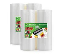 WVacFre 4 Rollos 28X600cm Rollo Bolsas Envasar al Vaci Vacio Alimentos Bolsas de Vacío de Alimentos,Bolsas para Envasar al Vacío Envasado al Vacío para Alimentos Sin BPA