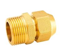 WVAIUPIX Adaptador de aire acondicionado H58 de latón macho BSPP de 1/5.1 cm 3/10.2 cm 2.5 cm x Flare Fit 12/14/16/25 mm, tubo métrico de latón (19 mm, macho recto, 3/4 pulgadas)