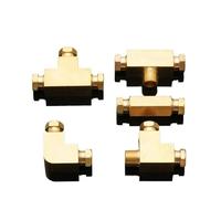 WVAIUPIX Compresson M8x1 M10x1 Macho Hembra Dos 3 Vías Tee Elbow Block Brass Pipe Joint Oil Pipeline Lubrication (Tee 6)
