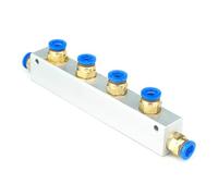 WVAIUPIX Con accesorios de 8 mm, 2/3/4/5/6/7/8/9/10 maneras, divisor de bloque de aire neumático de 20 x 25 mm (4 vías y 6 puertos)