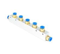 WVAIUPIX Con accesorios de 8 mm, 2/3/4/5/6/7/8/9/10 maneras, divisor de bloque de aire neumático de 20 x 25 mm (5 vías y 7 puertos)