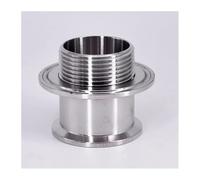 WVAIUPIX Doble virola de 1.5 pulgadas, 2 pulgadas, triple abrazadera de 1-1/4 pulgadas, 1-1/2 pulgadas, montaje de tubería macho, tanque de agua de acero inoxidable 304 (sin tuerca, DN40-K64mm-K64mm)