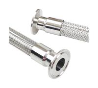 WVAIUPIX Tubo de 4 metros de 3.8 cm con triple abrazadera de 25 mm OD trenzado suave para Homebrew SUS304