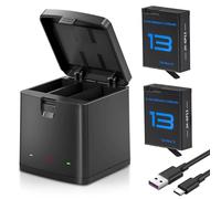 Wvoillty 13 baterías de 2100 mAh, LED de 3 canales USB, cargador para GoPro Hero 13 Black Enduro