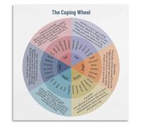 WVPJJNXAFN Coping Wheel for Poster Calm Down Strategies Anger Management Tools School Counselor Bedroom Wall Print(Framed,16x24inch(40x60cm))