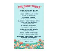 WVPJJNXAFN Educational Bible for, The Beatitudes Matthew 5:3-10 Verse, Learning Wall-Art for Sunday School Decor, Homeschool Classroom and 's Ministry(Unframed,08x12inch(20x30cm))
