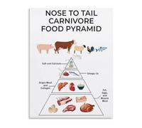 WVPJJNXAFN Food Pyramid Poster Carnivore Diet Guide Healthy Eating Chart for Wellness Kitchen Office Decor Nutrition Education(Unframed,08x12inch(20x30cm))