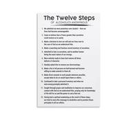 WVPJJNXAFN Minimalist 12 Step Journey Canvas Wall-Art Print Motivational Poster for Modern Living Room Office Desk and Studio Apartment Decor(Framed,08x12inch(20x30cm))