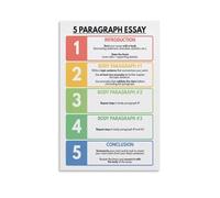 WVPJJNXAFN Set of Writing Posters, Essay Structure & Grammar Charts Collection, Classroom Decor Bundle(Unframed,08x12inch(20x30cm))