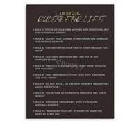 WVPJJNXAFN Stoic Philosophy Rules For Life Poster Canvas Wall-Art Motivational Decor for Home Office Bedroom(Unframed,08x12inch(20x30cm))
