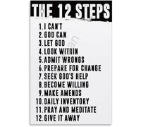 WVPJJNXAFN The Twelve Steps of Personal Growth Poster Canvas Wall-Art for Reflection Bedroom Living Room Decor Inspirational(Unframed,08x12inch(20x30cm))