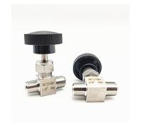 WVRWFDLW 1 Uds. Válvula de Aguja de Hilo Macho de Acero Inoxidable 304 1/8 "1/4" 3/8 "1/2" válvula reguladora de Flujo de Instrumento válvula de Globo(3/8 Inch)