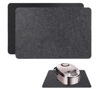 Wvu & Wvo 2 almohadillas ignífugas, esteras de protección contra el calor, placa de protección contra incendios para cafeteras, microondas, tostadora, freidora de aire (30 x 45 cm, negro), FRD-01