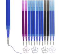 Wvxilyr 12 Piezas Recambios Borrables, Recambio borrable de 0,7 mm, Recambios Boligrafos Borrables Multicolor- 8 Azul, 2 Negro, 2 Morado, Punta de 0,7 mm, para la Escuela, Oficina y Uso Diario